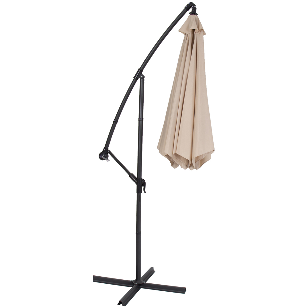 Charles Bentley Beige Hanging Cantilever Parasol 3m Image 4