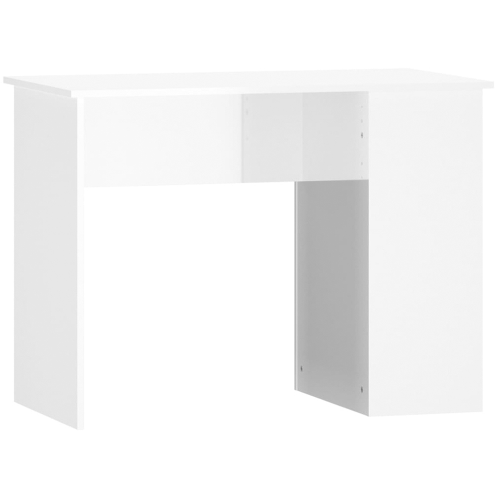 vidaXL 2 Shelf Computer Desk High Gloss White Image 2