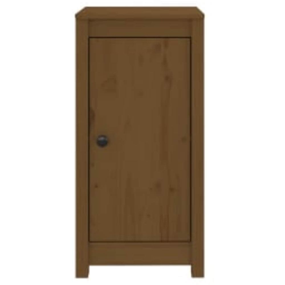 vidaXL Single Door Honey Brown Solid Pine Wood Sideboard Set of 2 Image 5