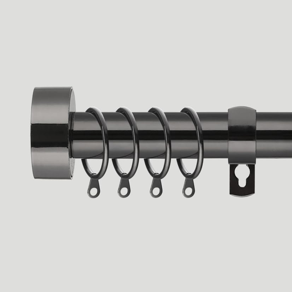 Home Treats 40 to 144cm Extendable Black Nickel Flat Curtain Pole Image 6