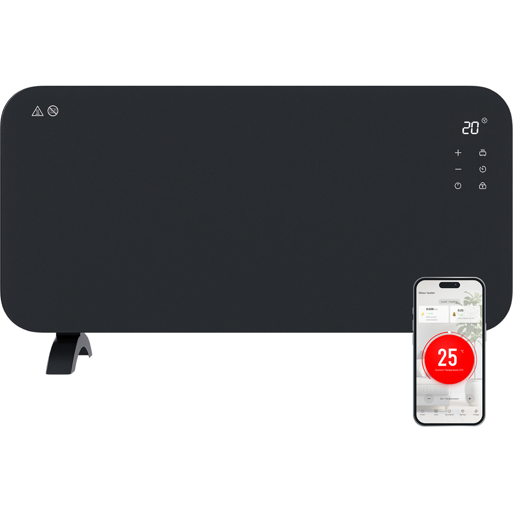 TCP Smart Charcoal Grey Glass Panel Heater with Energy Monitoring 2000W Image 2