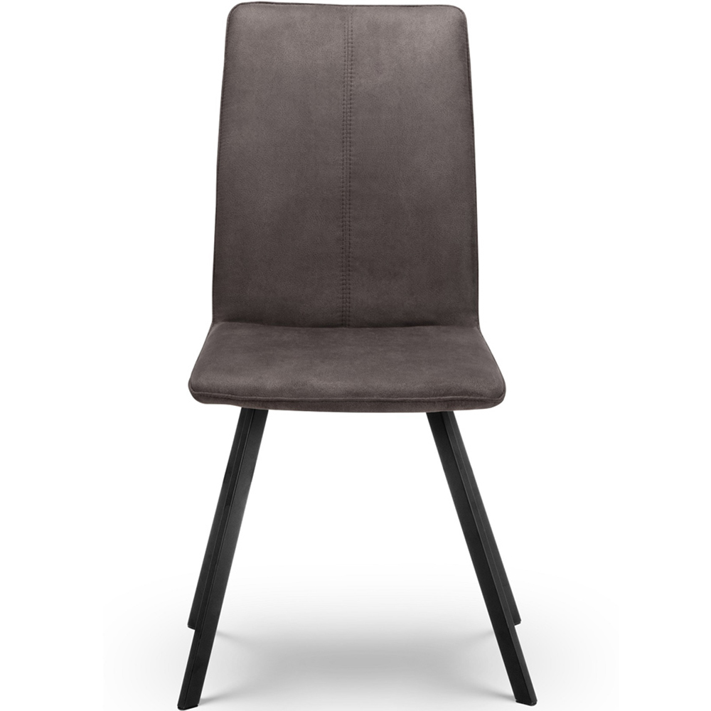 Julian Bowen Monroe Set of 2 Charcoal Grey and Black Dining Chair Image 4