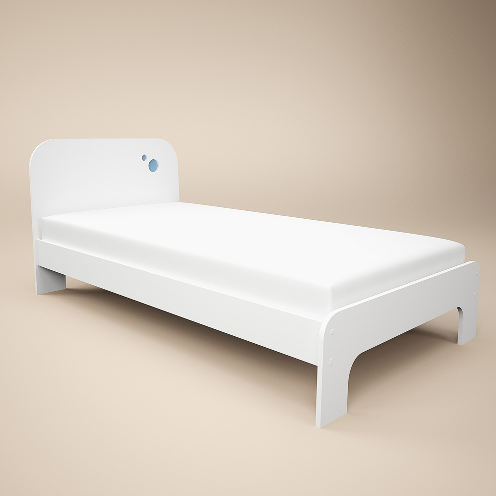 Flair Livana Single White and Blue Bed Image 2