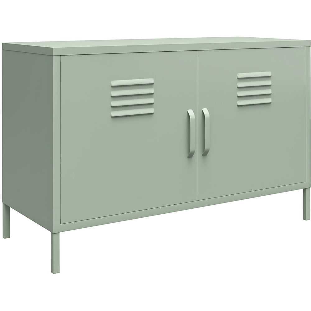 Dorel Mission District 2 Door 2 Shelf Pale Green Metal Cabinet Image 2