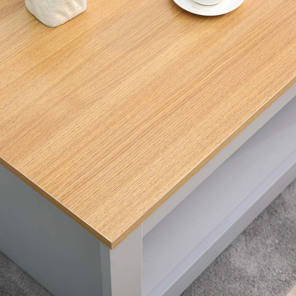 FurnitureHMD Single Shelf Grey and Oak Effect Wooden Coffee Table Image 5