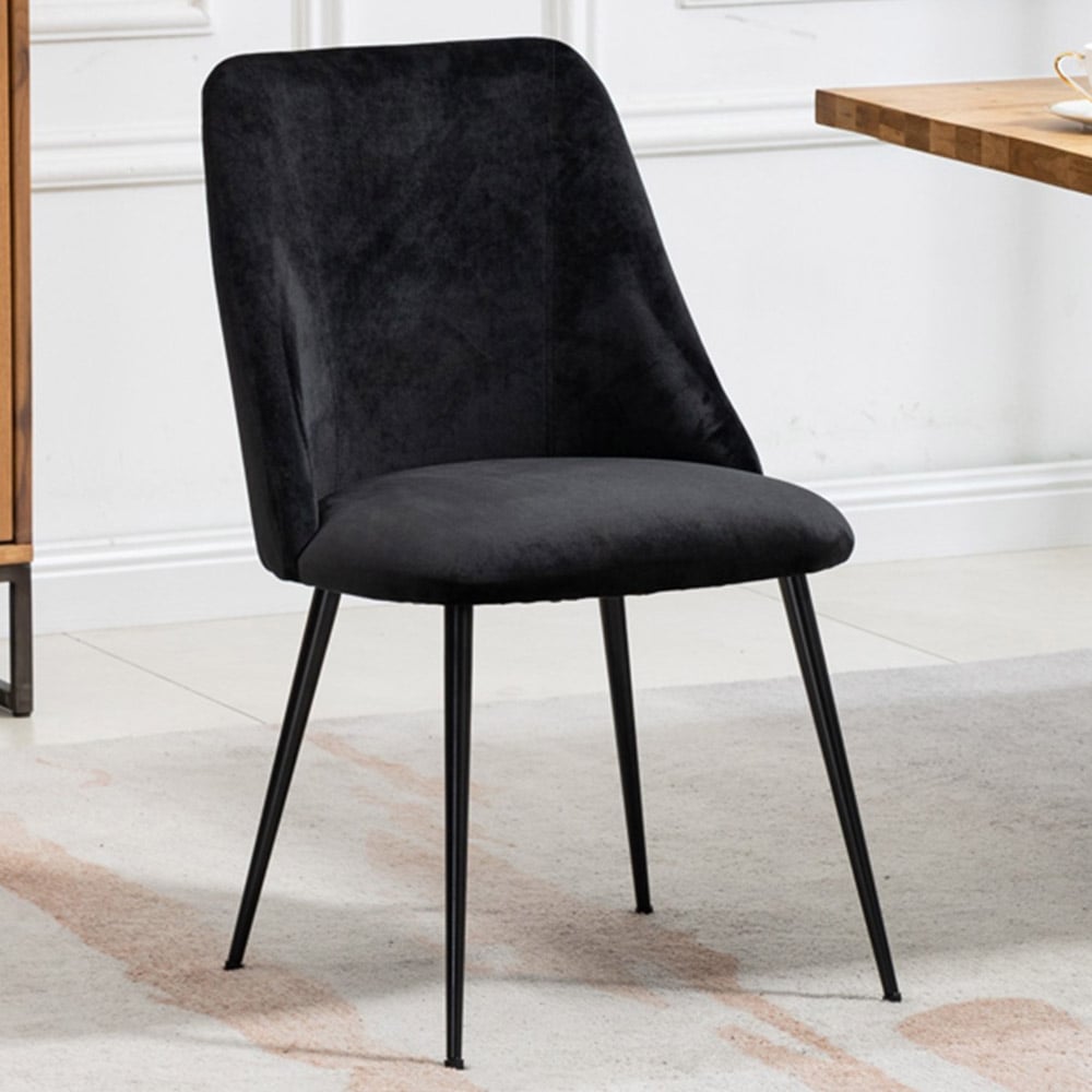 Artemis Home Morandi Set of 2 Black Velvet Dining Chair Image 1