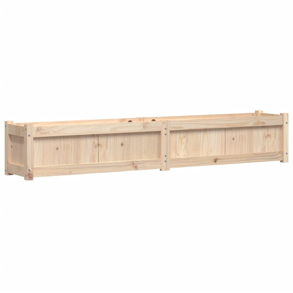 vidaXL Natural Solid Pine Wood Garden Planter 180 x 31 x 31cm 2 Pack Image 6