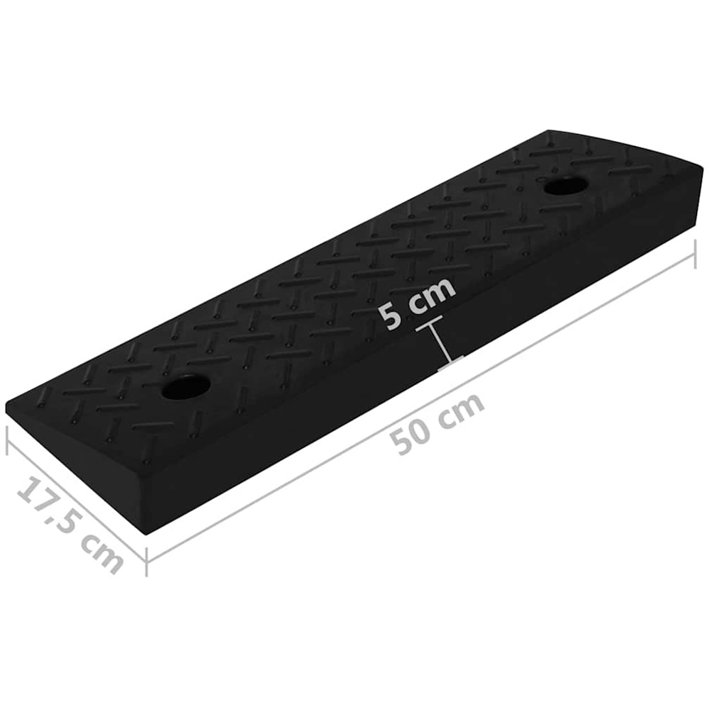 Wallplus Black Rubber Kerb Ramp 2 Pack 17.5 x 50 x 5cm Image 9