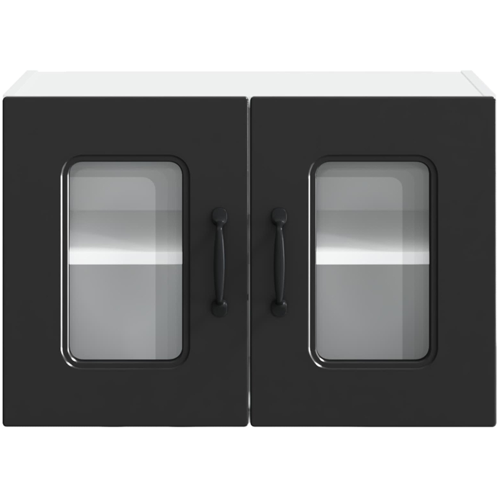 vidaXL Kalmar 2 Door Black Wall Kitchen Cabinet 2 Pack Image 5