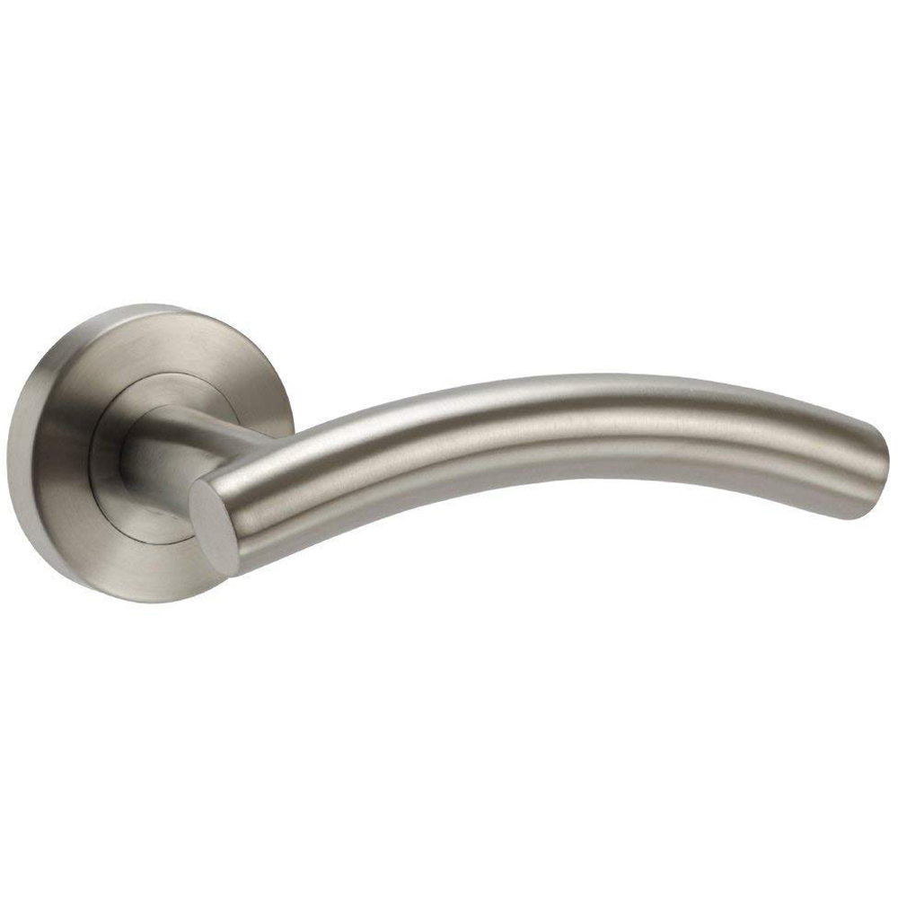Golden Grace Satin Nickel Arched T-Bar Door Handles Set 5 Pack Image 3