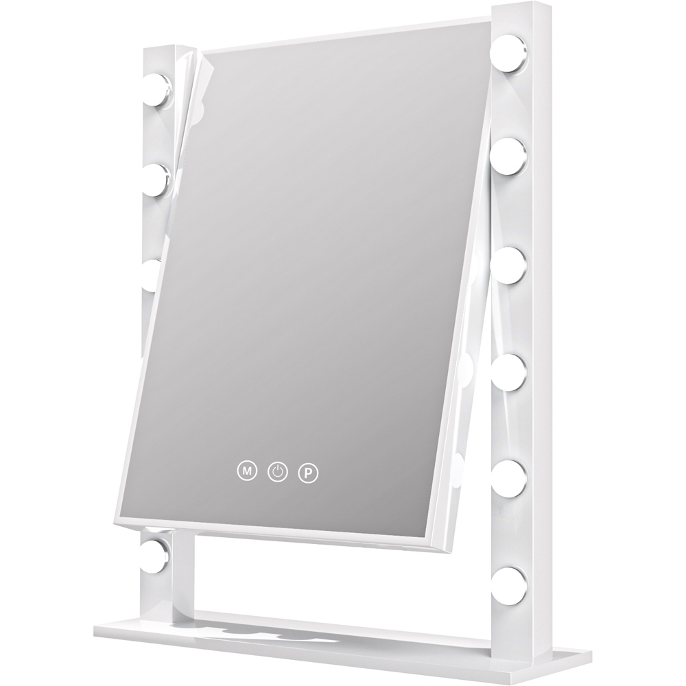 Jack Stonehouse White Mae Hollywood Vanity Mirror with 12 LED Bulb Image 3