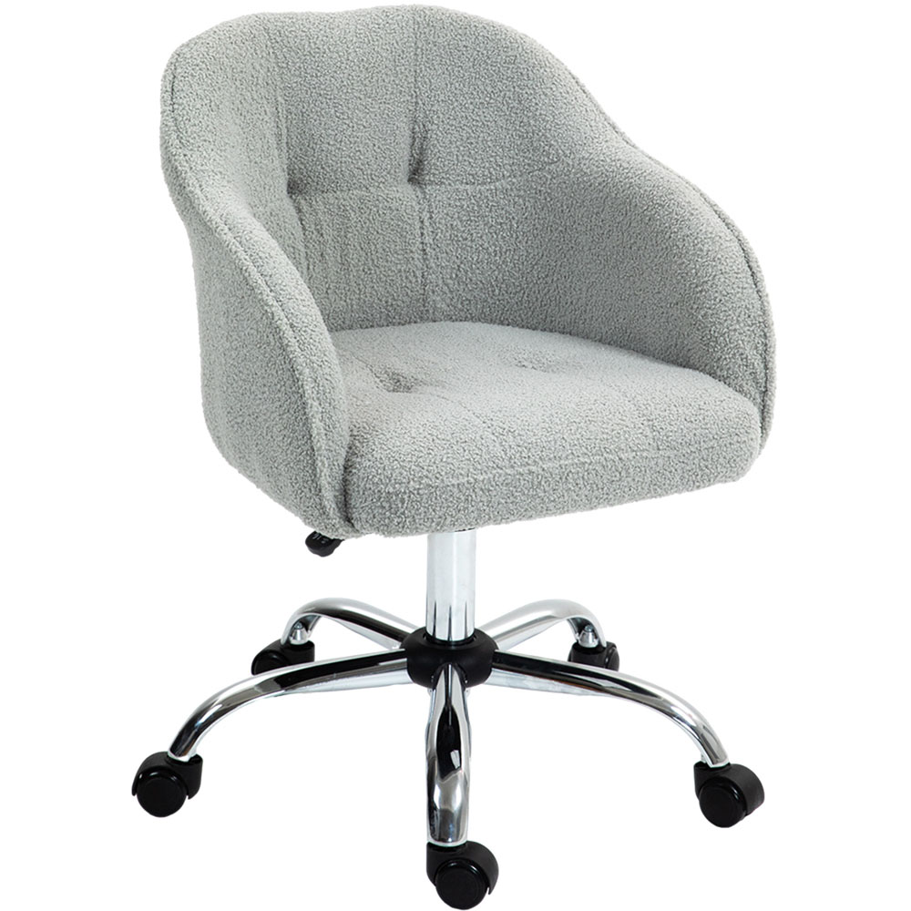 Portland Grey Fluffy Vanity Chair with Adjustable Height Image 2