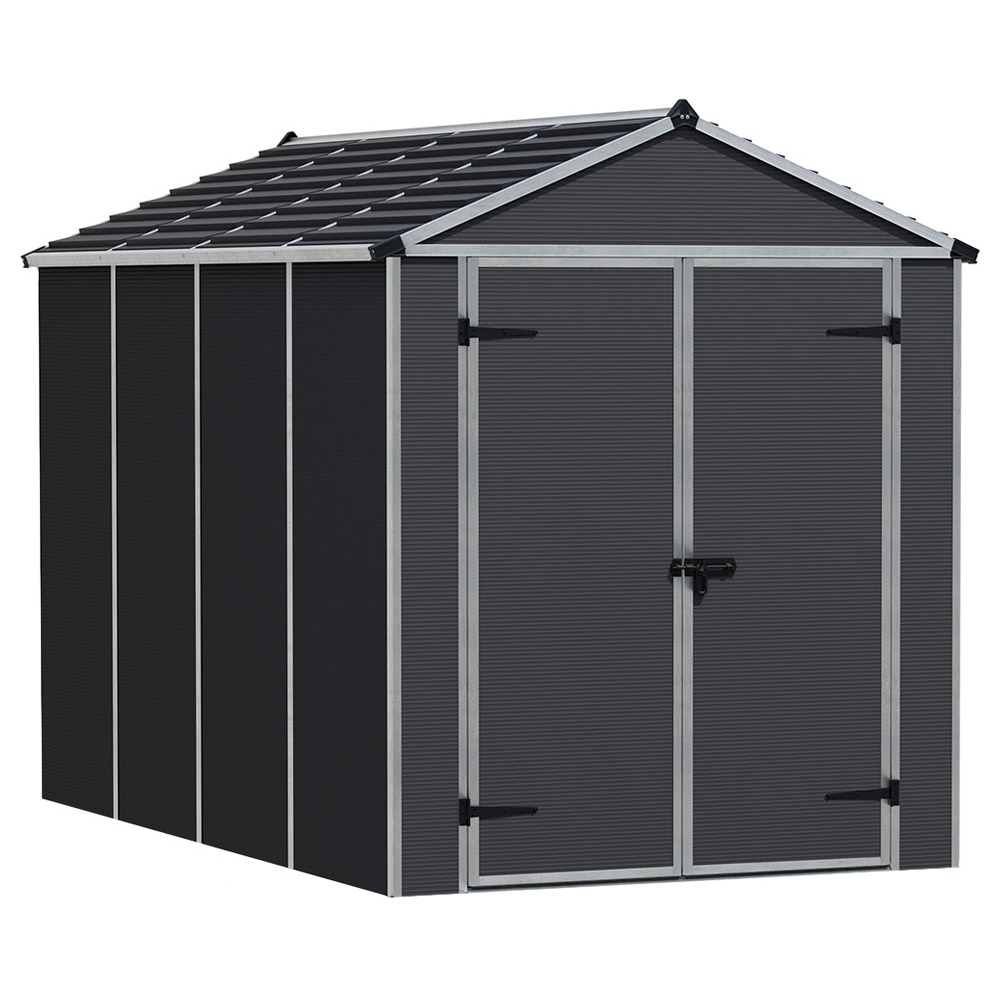 Palram Canopia Rubicon Dark Grey 6 x 10ft Shed Image 1