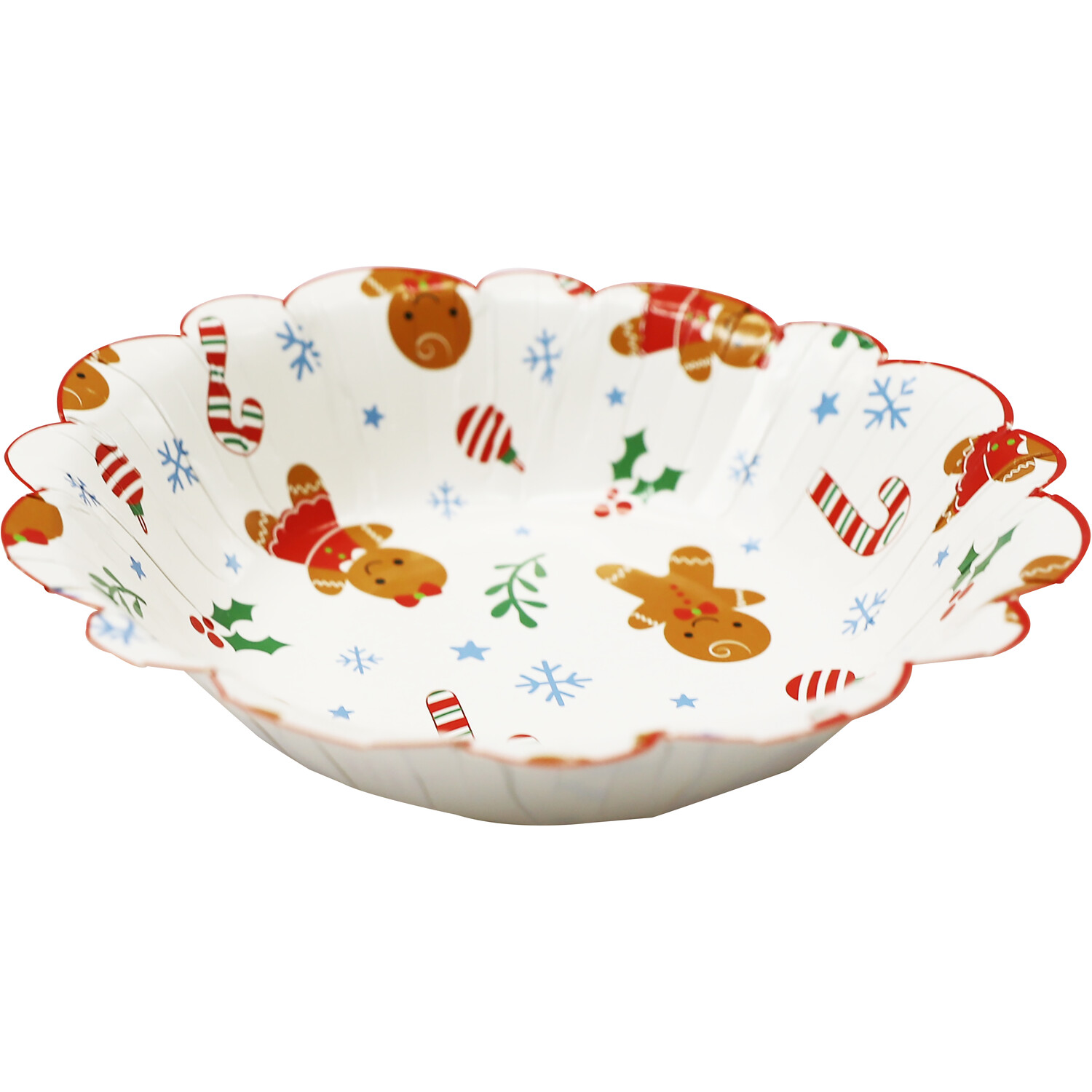 Pack of 8 Gingerbread Paper Bowls - White and Brown Image 2