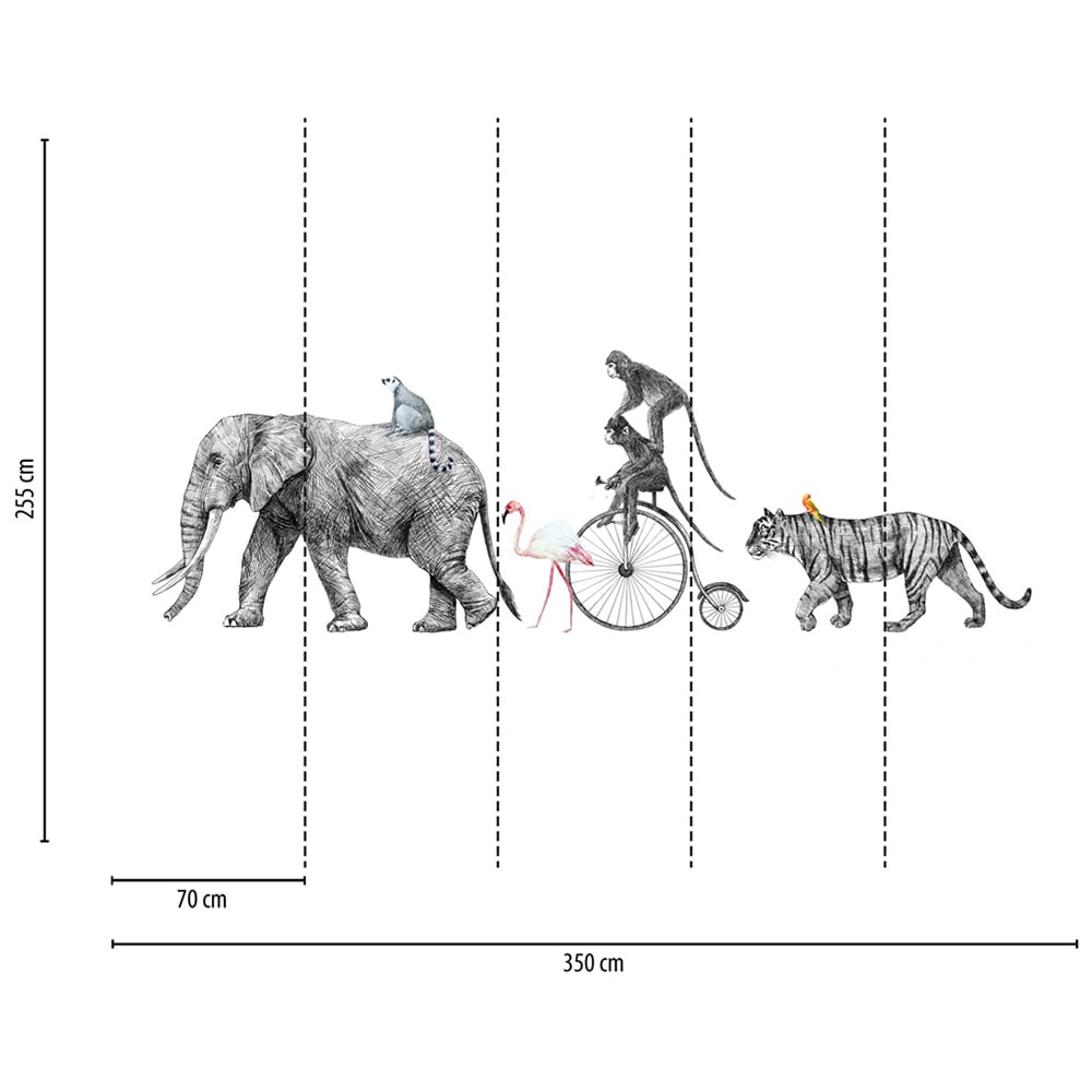 A.S Creation Animal Queue Digital Mural Image 3