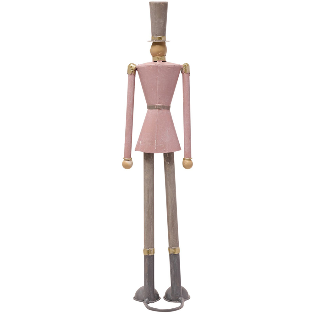 The Seasonal Gift Co. Pink and Gold Blush Metal Small Nutcracker Image 3