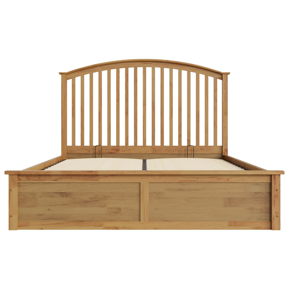 GFW Madrid Double Oak Wood Ottoman Bed Image 3