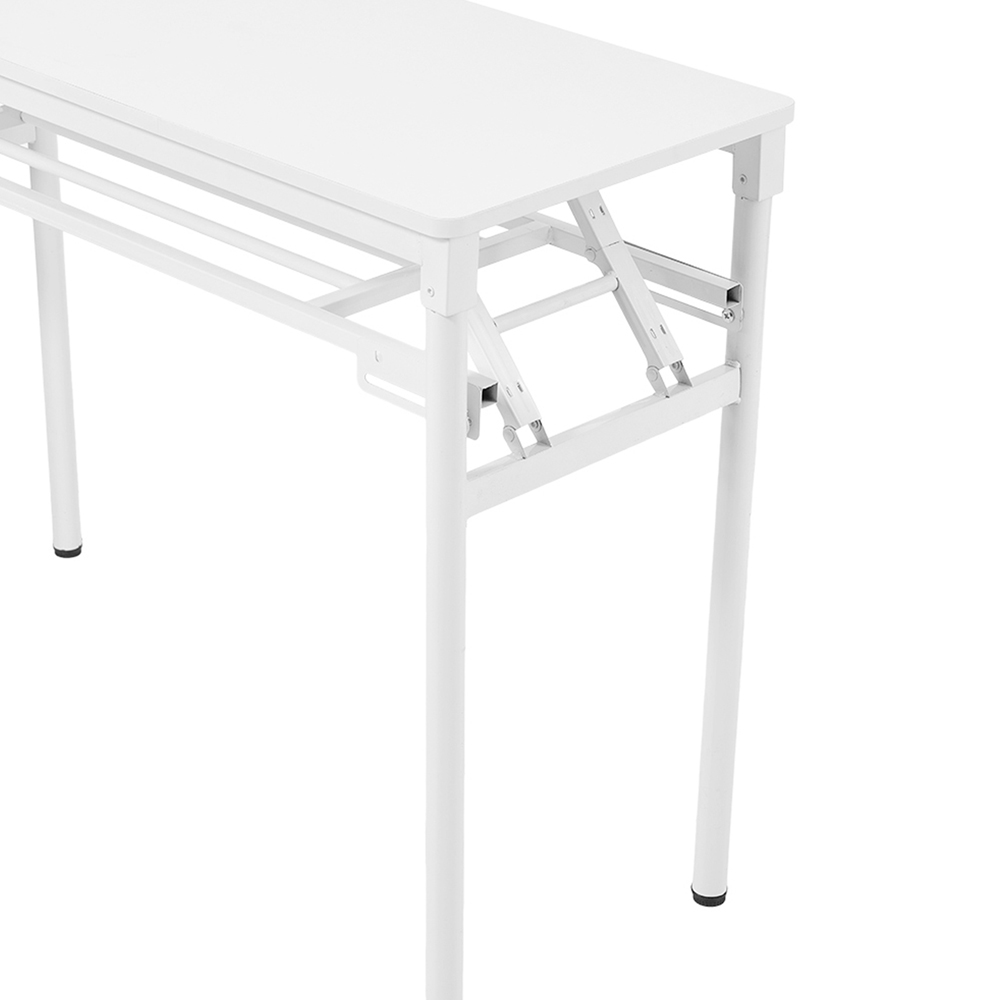 Living and Home Single Shelf Metal Frame Foldable Laptop Desk White 100cm Image 4