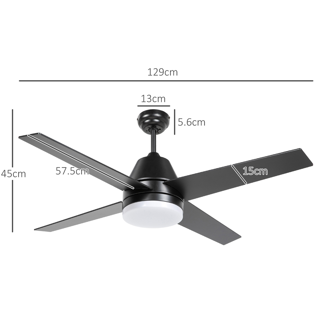 HOMCOM Brown and Black Mounting Reversible Ceiling Fan with Light and Remote Image 9