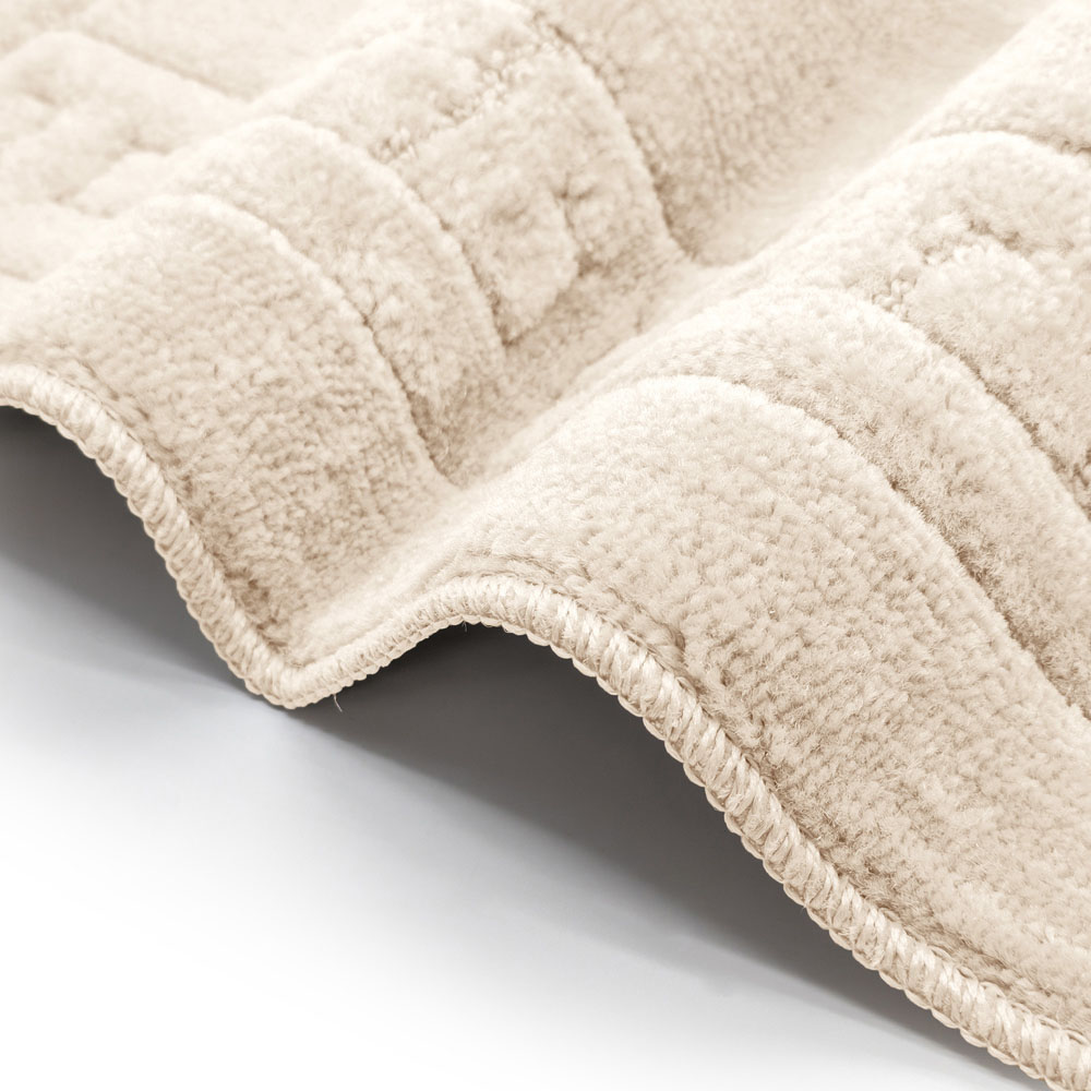Velosso Greek Key Cream Bath Mat Set Image 4