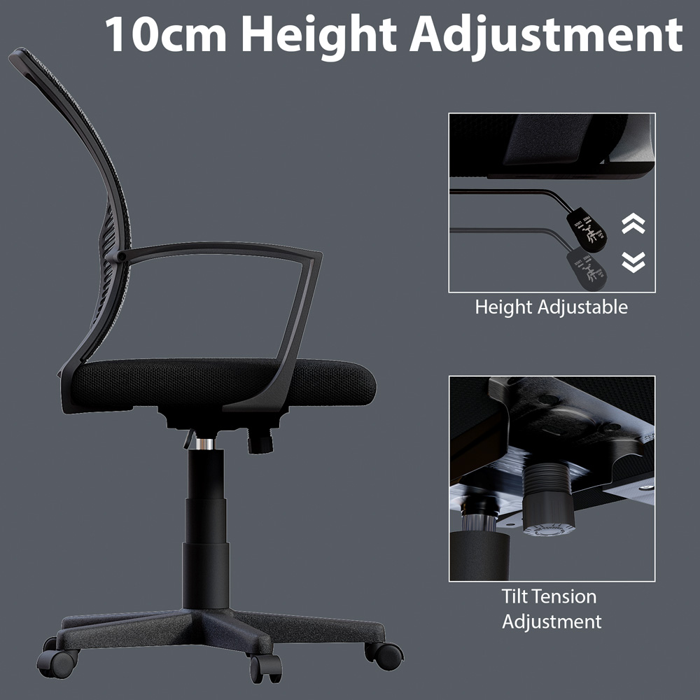 Vida Designs Airdrie Black Mesh Office Chair Image 6