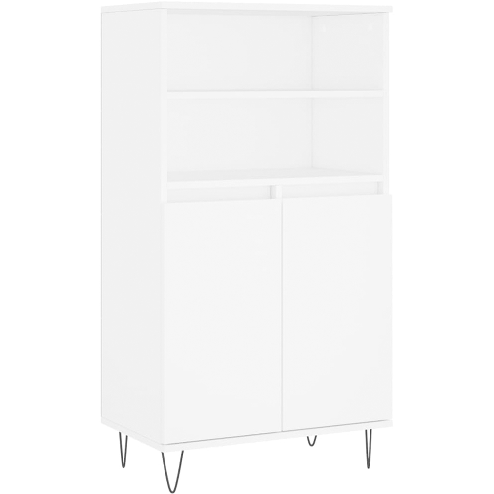 vidaXL 2 Door 2 Shelf White Highboard Image 2