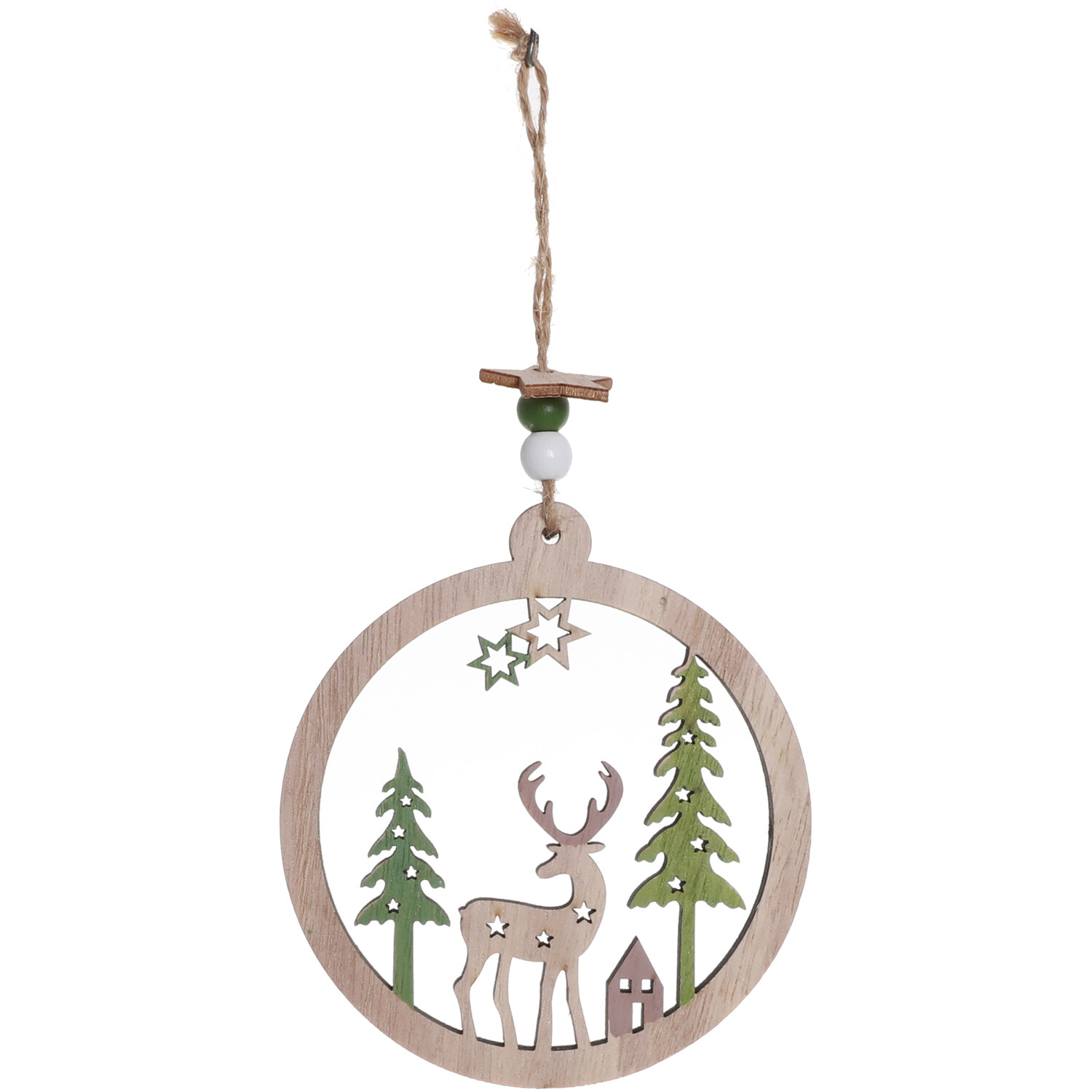 Mistletoe Cottage Wooden Reindeer Hanging Decoration Image