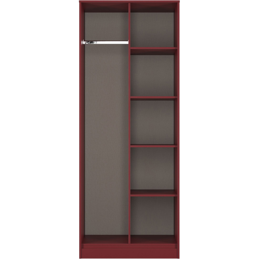Crowndale Hong Kong 5 Shelf Red Matt Tall Open Wardrobe Ready Assembled Image 3