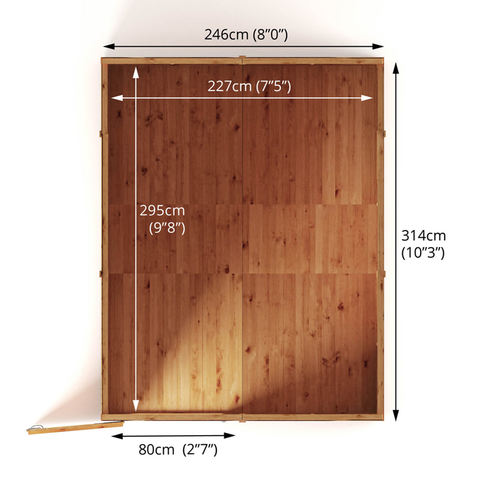 Mercia Woodsman 10 x 8ft Shiplap Glass Pent Shed Image 8