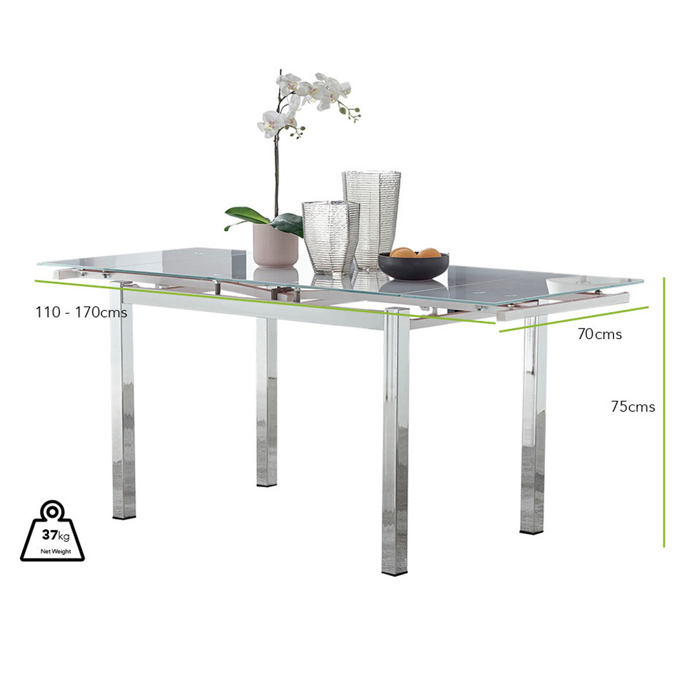 Furniturebox Fonti Valera 6 Seater Dining Set Black and Chrome Image 9
