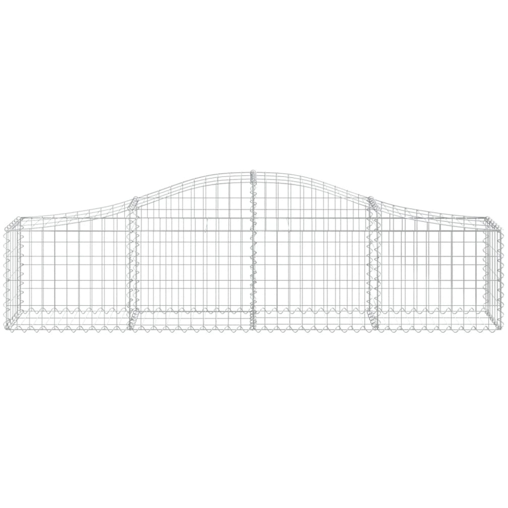vidaXL Silver Galvanised Iron Gabion Basket 200 x 30 x 40/60cm 18 Pack Image 2