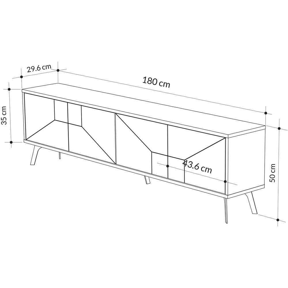 Decortie Dune Dark Oak Effect TV Stand with 4 Doors Image 7