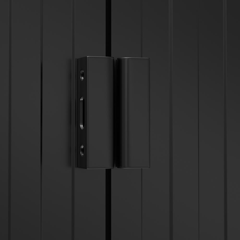 Living and Home 8.5 x 4.2ft Black Charcoal Metal Tool Shed Image 5