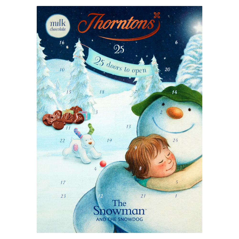 Thorntons Snowman and Snowdog Milk Advent Calendar 93g Image 1