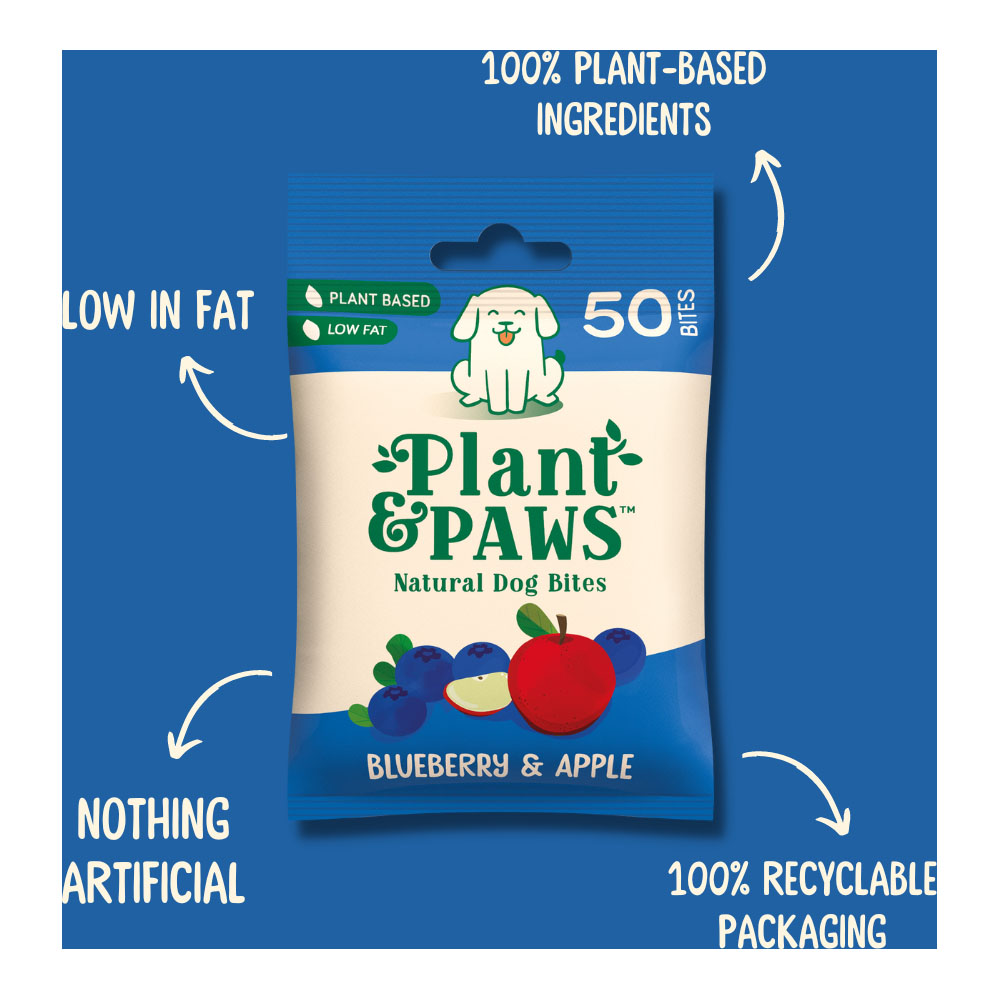 Plant & Paws Blueberry & Apple Natural Dog Bites 50 Pack Image 3