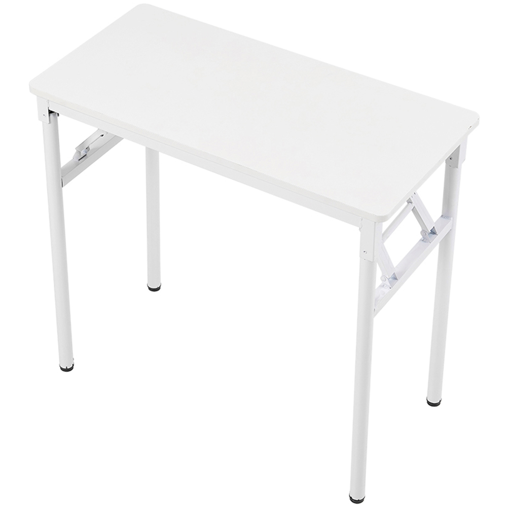 Living and Home Metal Frame Foldable Laptop Desk with Adjustable Feet White Image 2