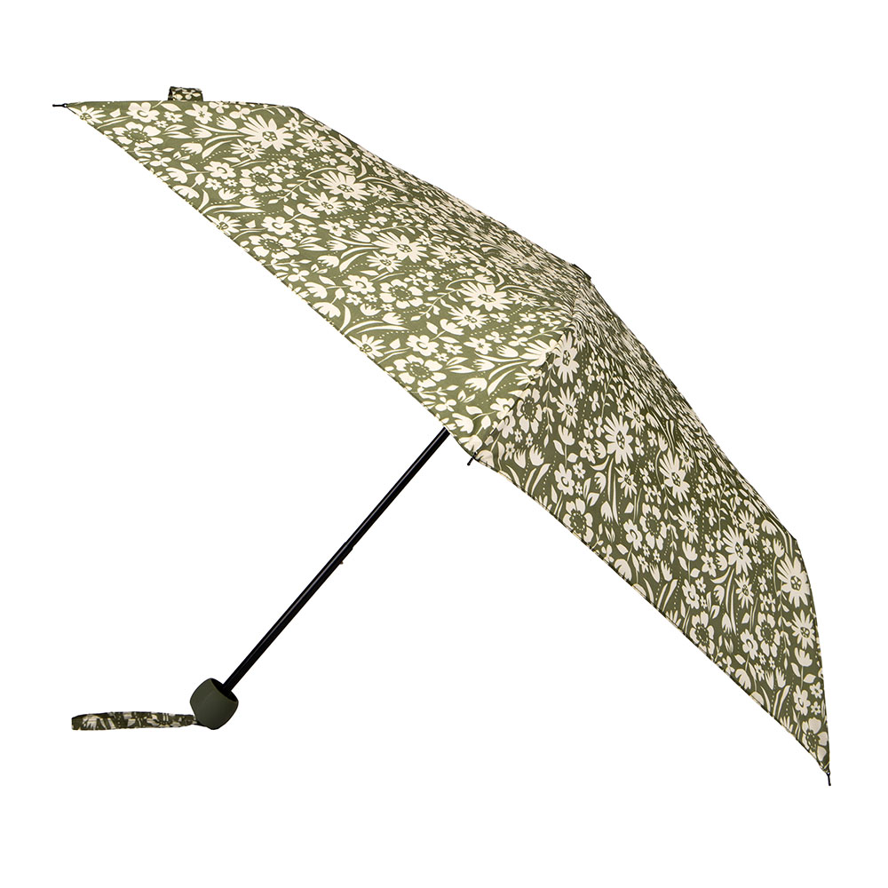 Totes Olive Green Floral Print ECO Umbrella Image 1