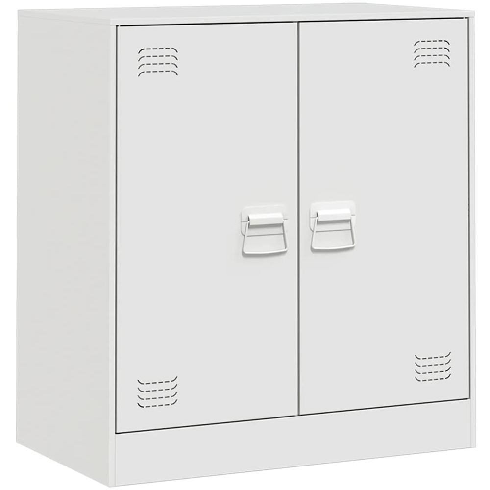 vidaXL 2 Door Steel White Sideboard Image 2