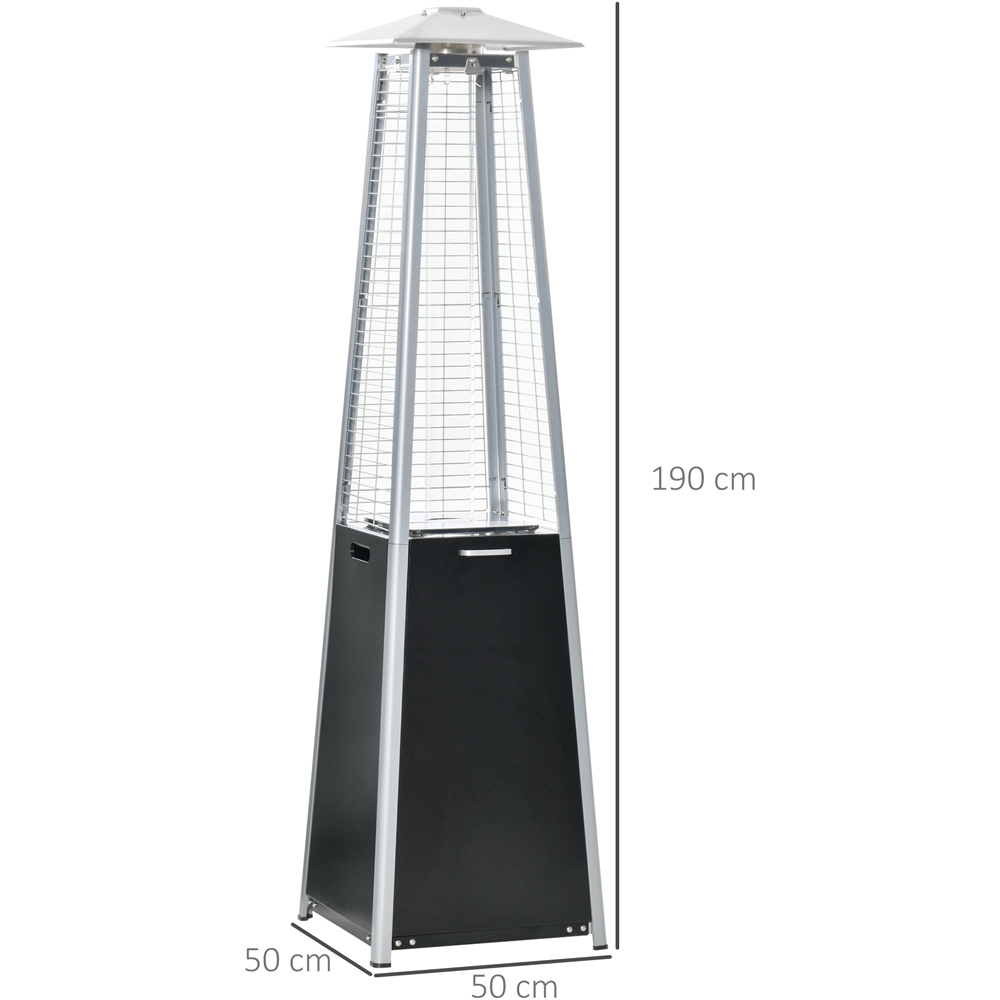 Outsunny Black Freestanding Pyramid Gas Heater 11.2kW Image 7
