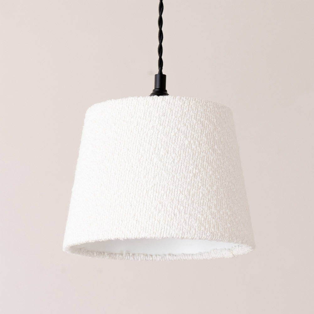ValueLights Rory Cream Boucle Fabric Tapered Easy Fit Ceiling Table Floor Lamp Shade Image 4