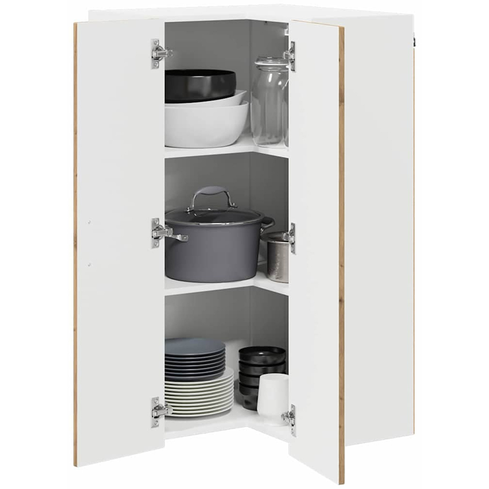 vidaXL 2 Door Artisan Oak Kitchen Wall Corner Cabinet Image 3
