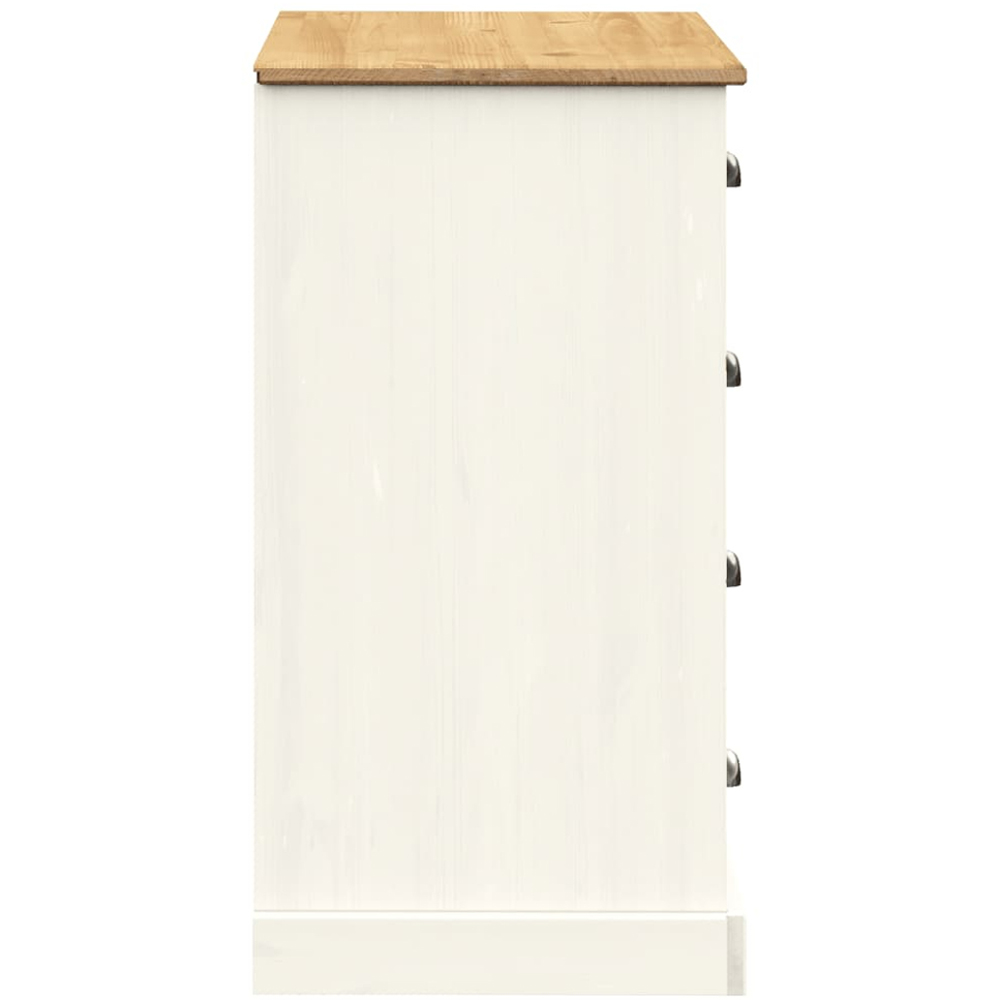 vidaXL Vigo 2 Door 4 Drawer White Solid Pine Wood Sideboard Image 6