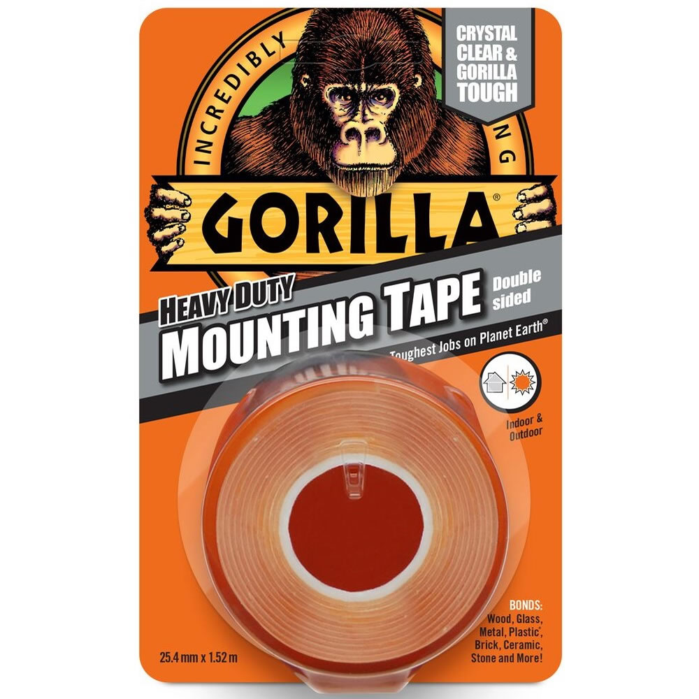 Gorilla 1.52m x 25.4mm Heavy Duty Mounting Tape Image 1