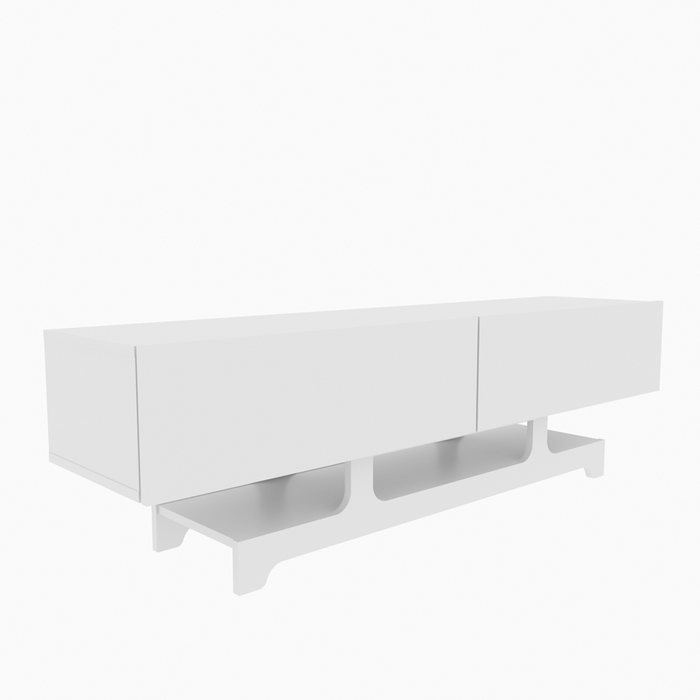 Decorotika Tera 2 Door Single Shelf White TV Unit Image 2