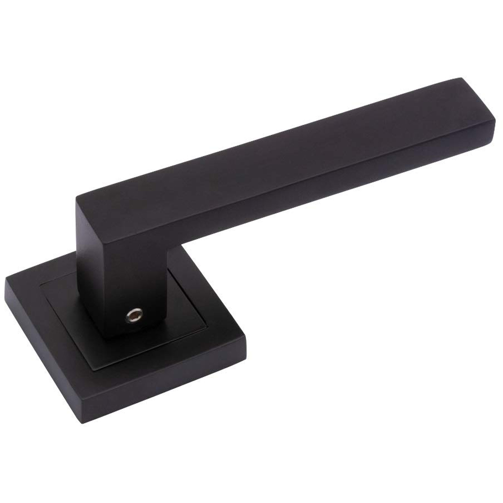 Golden Grace Matt Black Delta Bathroom Door Handles Set Image 2