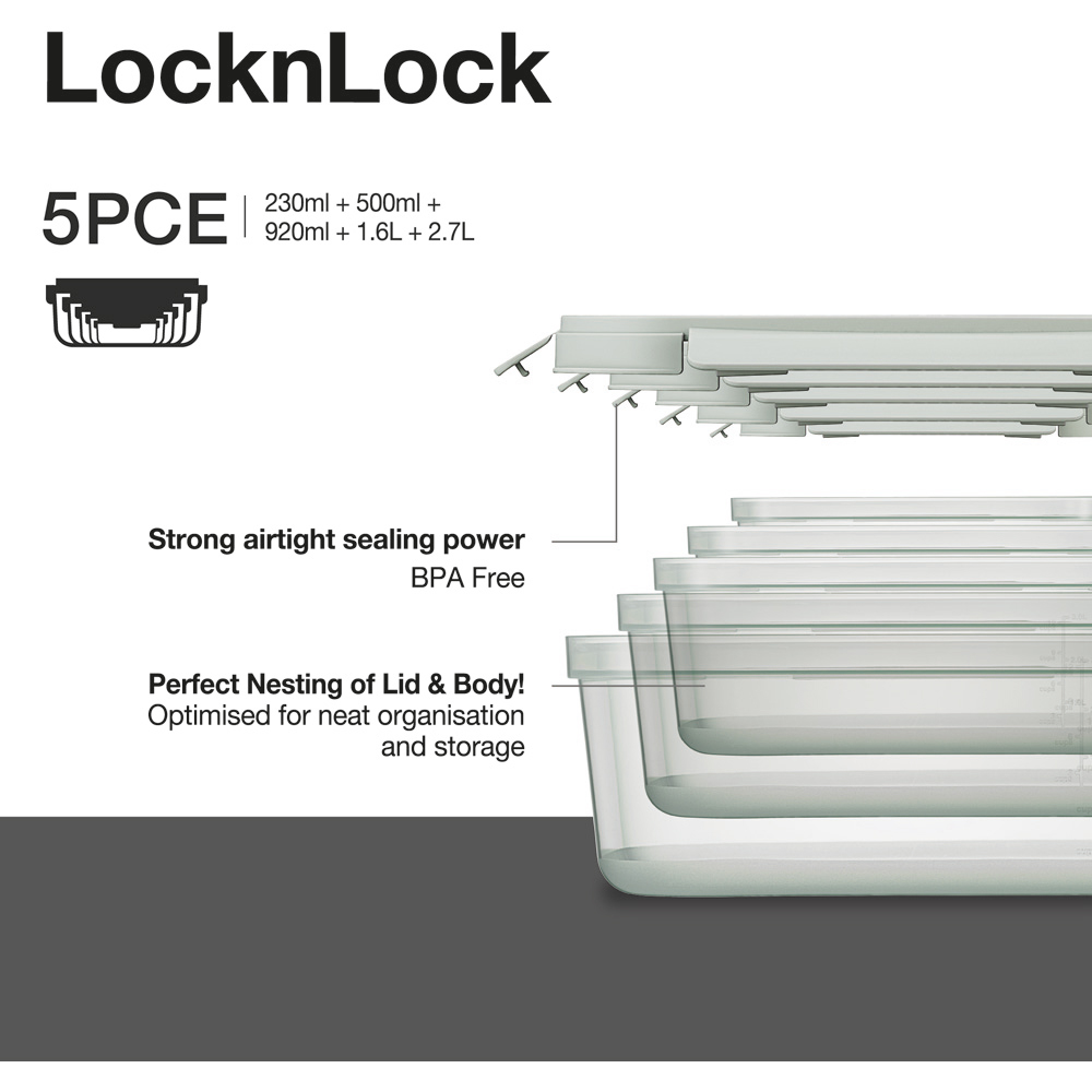 LocknLock 5 Piece NestnLock Container Image 4
