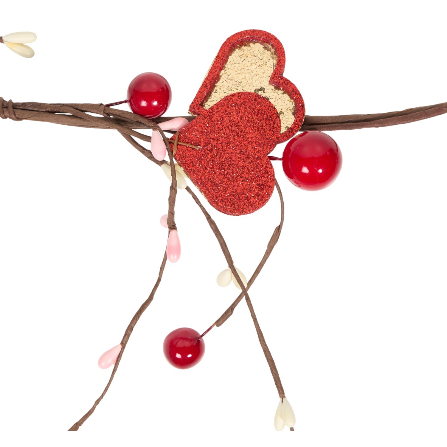 Glitter Hearts Garland Red Image 5