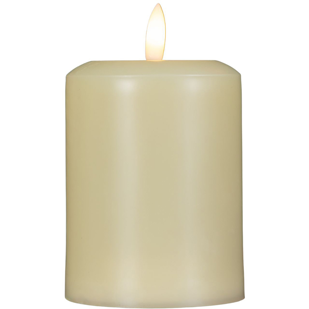 Samuel Alexander Cream Flickering Flameless Battery Operated LED Pillar Candle 13cm Image