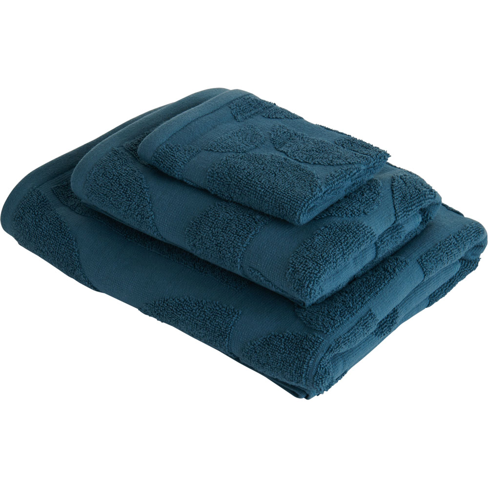 Wilko Blue Geometric Towel Bundle Wilko