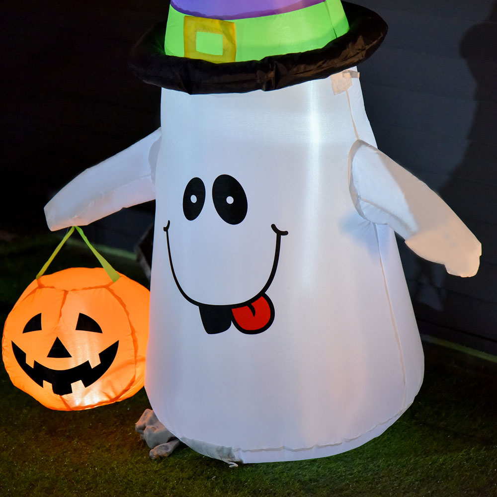 HOMCOM Halloween Inflatable Ghost with Lantern 4ft Image 4